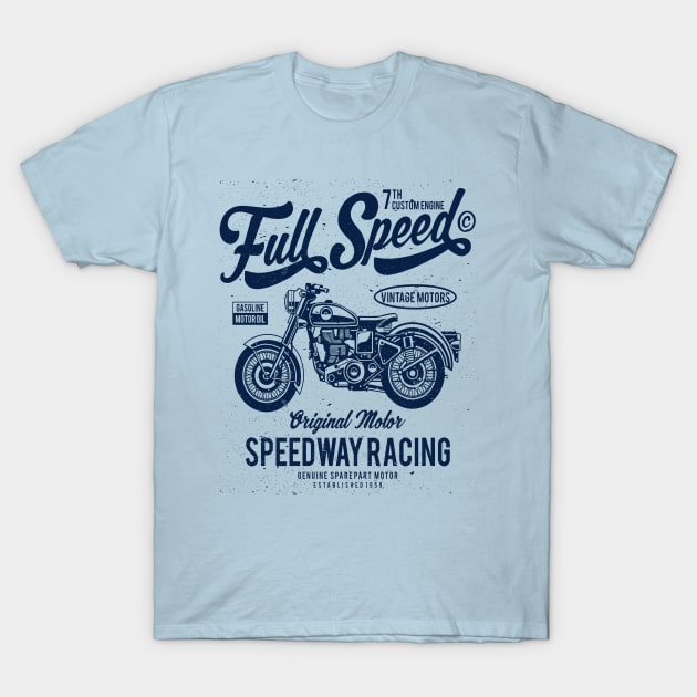 Full Speed Custom Engine Original Motor Speedway Racing Vintage Motors T-Shirt by JakeRhodes